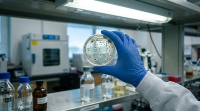 Laboratory culture plate used to test water for coliform bacteria