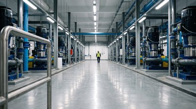 High pressure pumps and energy recovery devices in a seawater desalination plant
