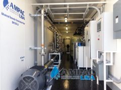 Seawater Desalination Reverse osmosis watermaker Mobile fully built is a shipping container.