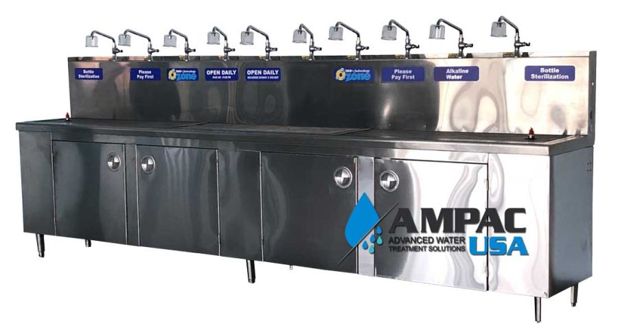 SS10-BWS Water Store Bottle Filling Station with 10 Faucets