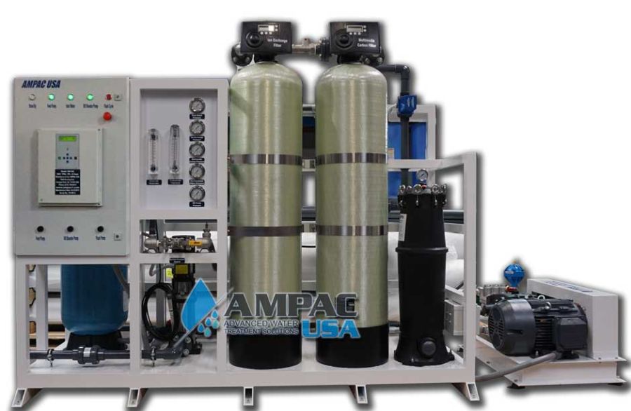 AMPAC SW10K-LX seawater desalination watermaker land-based model front view â€” 10,000 GPD system