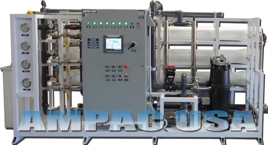 AMPAC Sea Water Desalination Watermaker SW80K-LX land-based unit front view â€” 80,000 GPD capacity