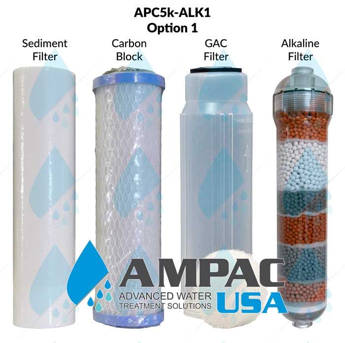 AP5K-ALK - Replacement Filter Kit for 5 Stage R/O System with Alkaline Filter